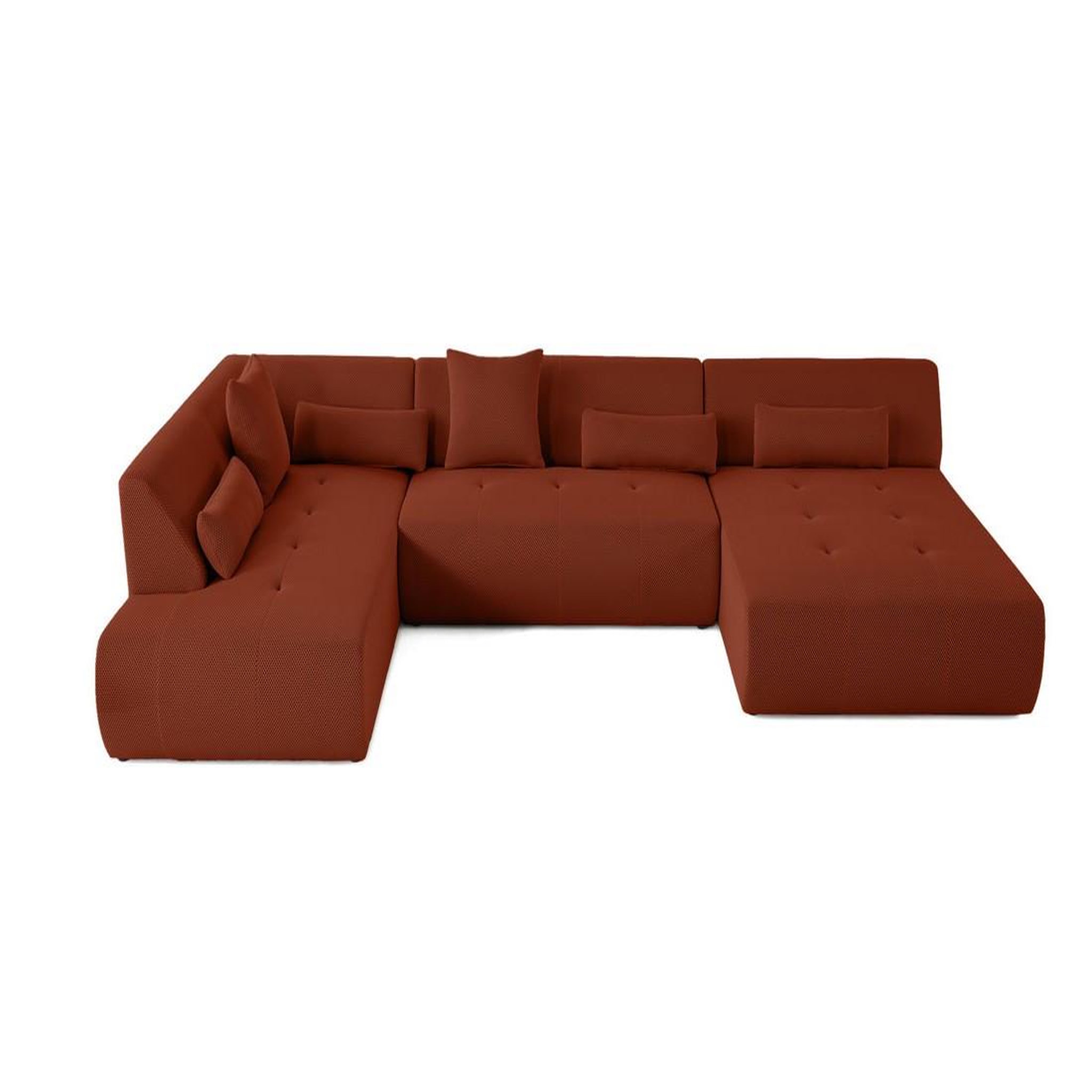 Voir la diapositive 6 : LISA DESIGN Onyx - canapé panoramique d'angle gauche - 7 places - en tissu mailles 3d
