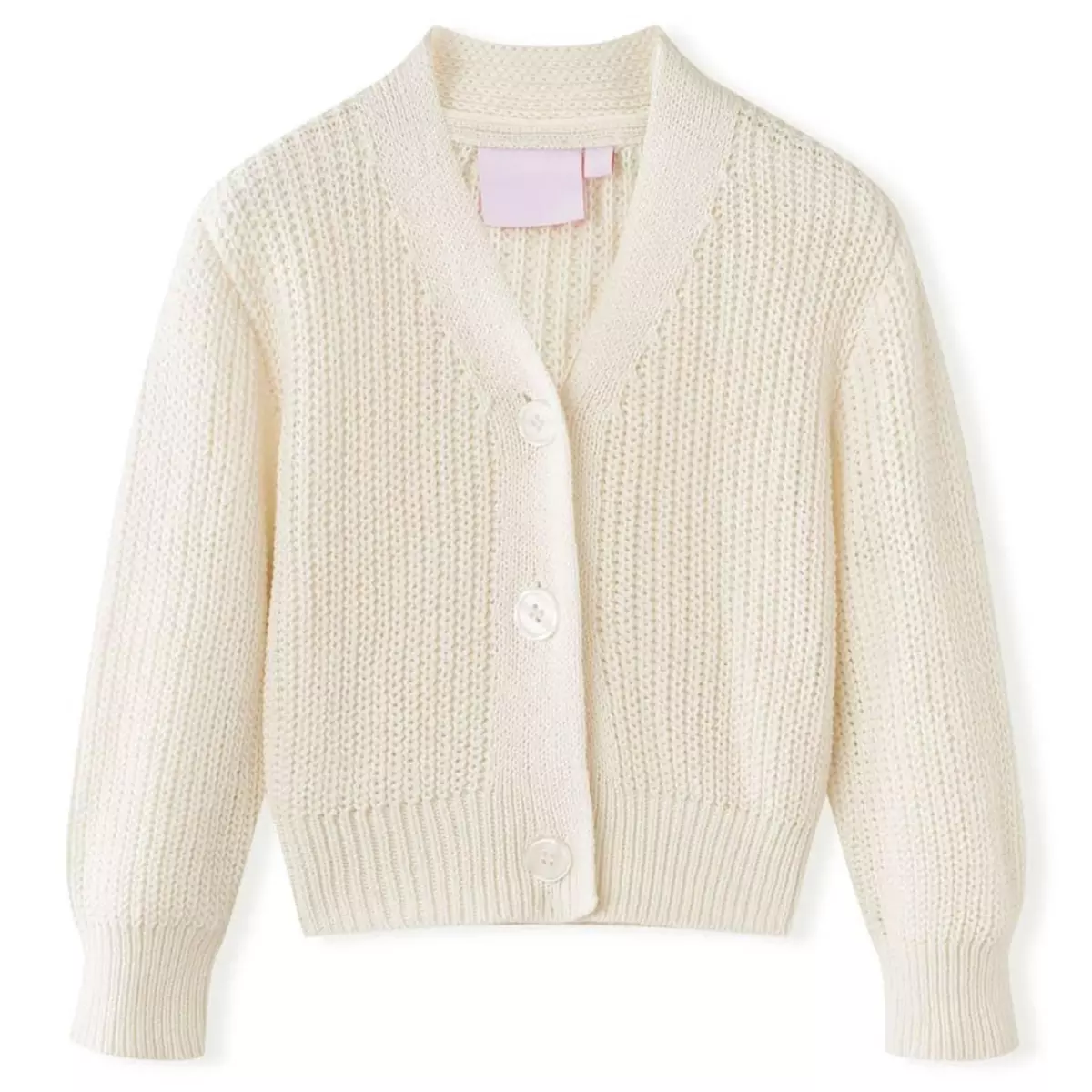 VIDAXL Cardigan pour enfants tricote blanc neige 128