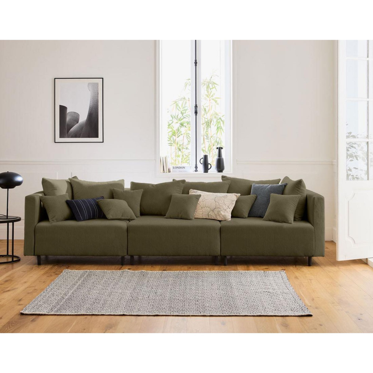 LISA DESIGN Edinburg - canapé modulable 3 places - velours côtelé