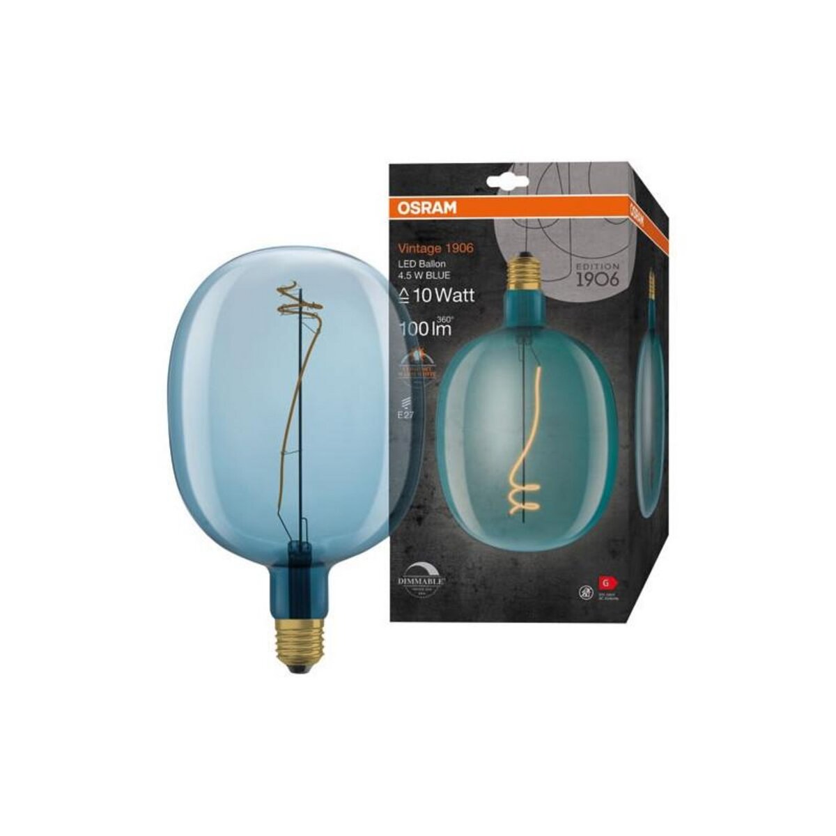 Osram 1906 BALLON CLAIR FIL BLEU 4.5W E27 CH OSRAM - 4058075761872