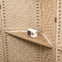 Voir la diapositive 4 : HOMCOM Paravent séparateur de pièce 4 panneaux pliables dim. 160L x 170H cm - 2 étagères - bois fibre papier naturel