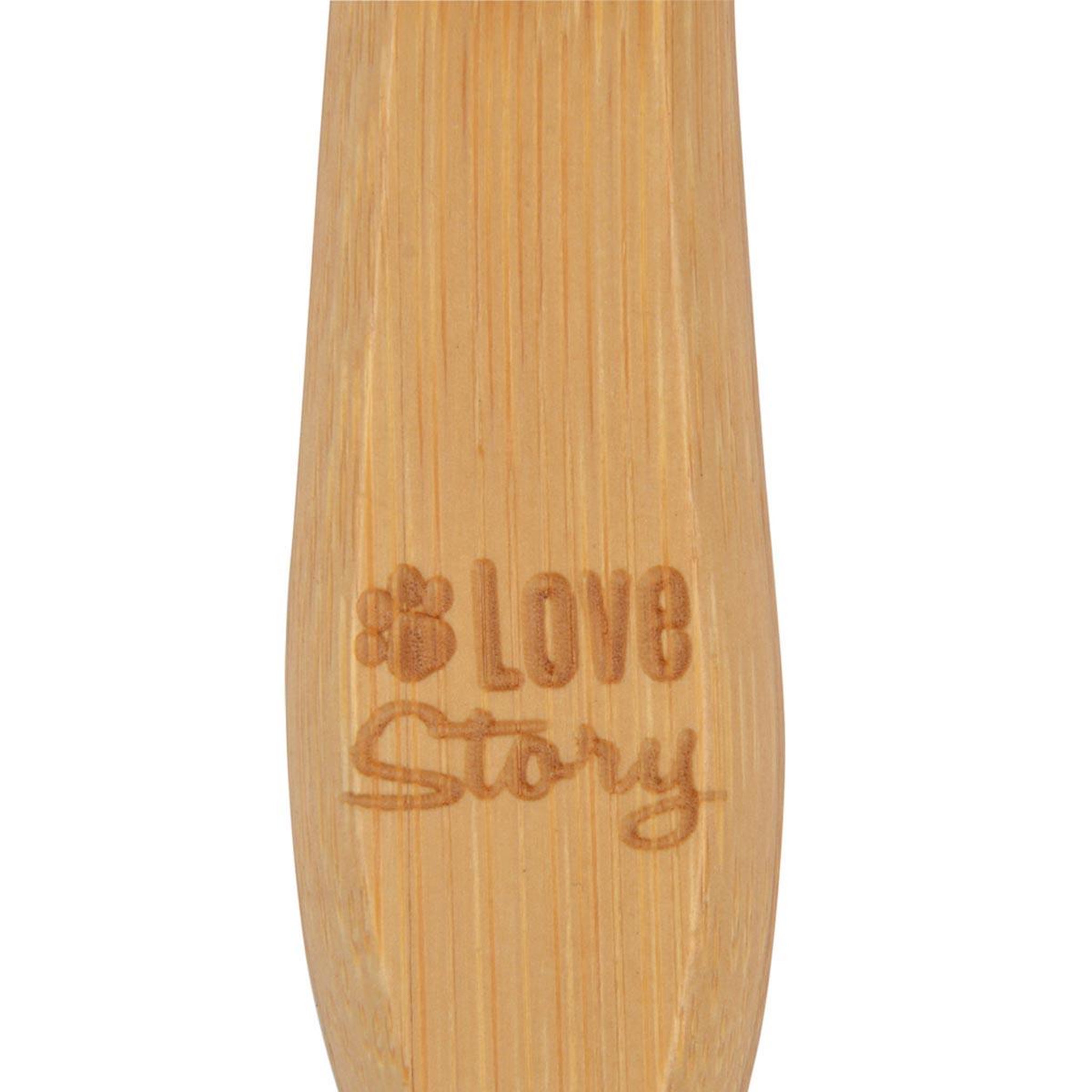 Voir la diapositive 3 : LOVE STORY Brosse de toilettage bambou  picots perles  22cm naturel