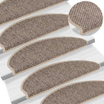 VIDAXL Tapis d'escalier autocollants 15 pcs 65x21x4 cm Beige fonce