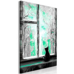 Paris Prix Tableau Imprimé  Longing Kitty Green. Coloris disponibles : Multicolore