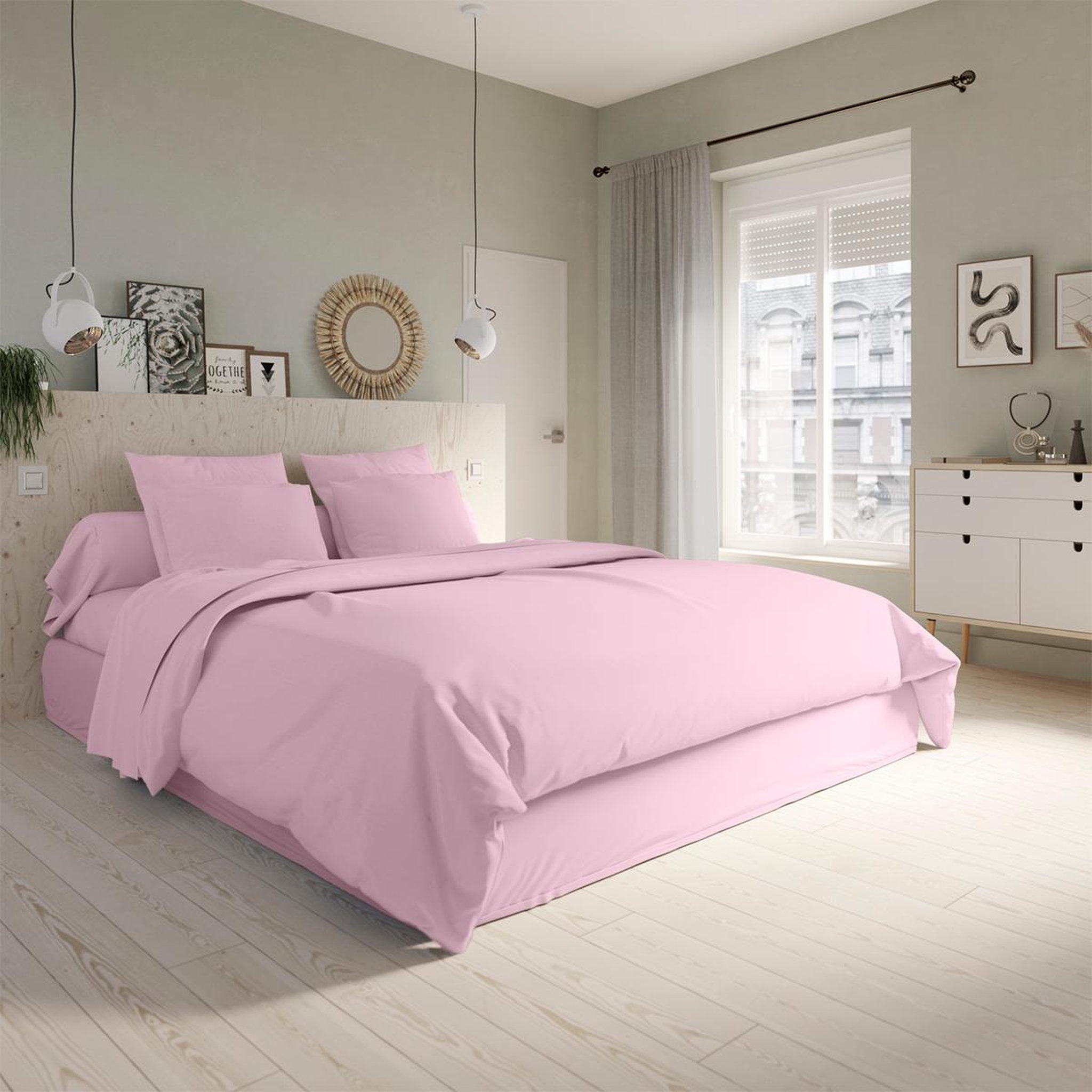 DODO Housse de couette Studio Coton Poudre. Coloris disponibles : Rose