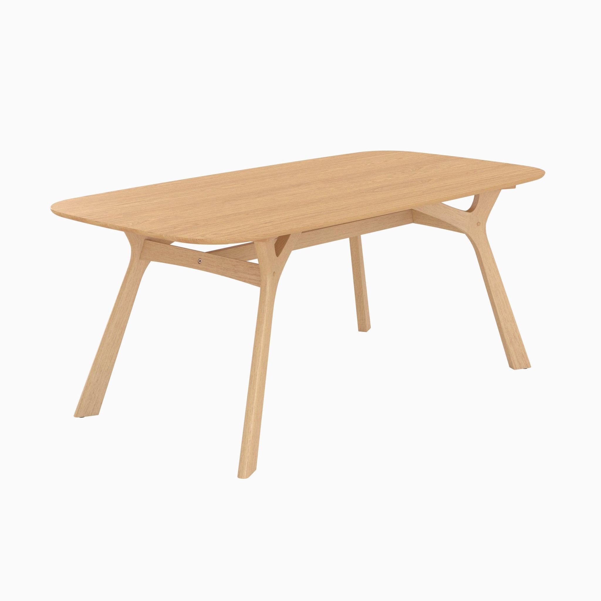 Voir la diapositive 1 : MAISON PAVANE Table rectangulaire 6 places en bois d'hévéa massif et placage 180 cm-paula