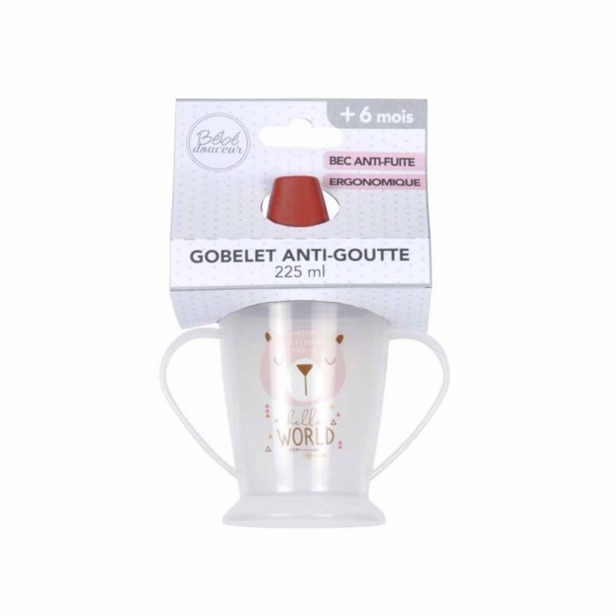 Paris Prix Gobelet pour Bébé Anti-Goutte  Ourson  225ml Marron