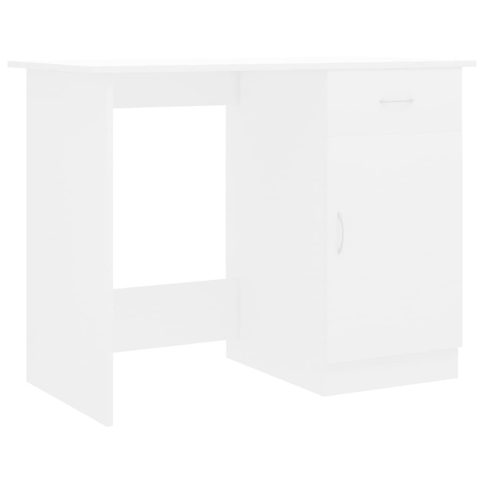 Voir la diapositive 2 : VIDAXL Bureau Blanc 100x50x76 cm Bois d'ingenierie