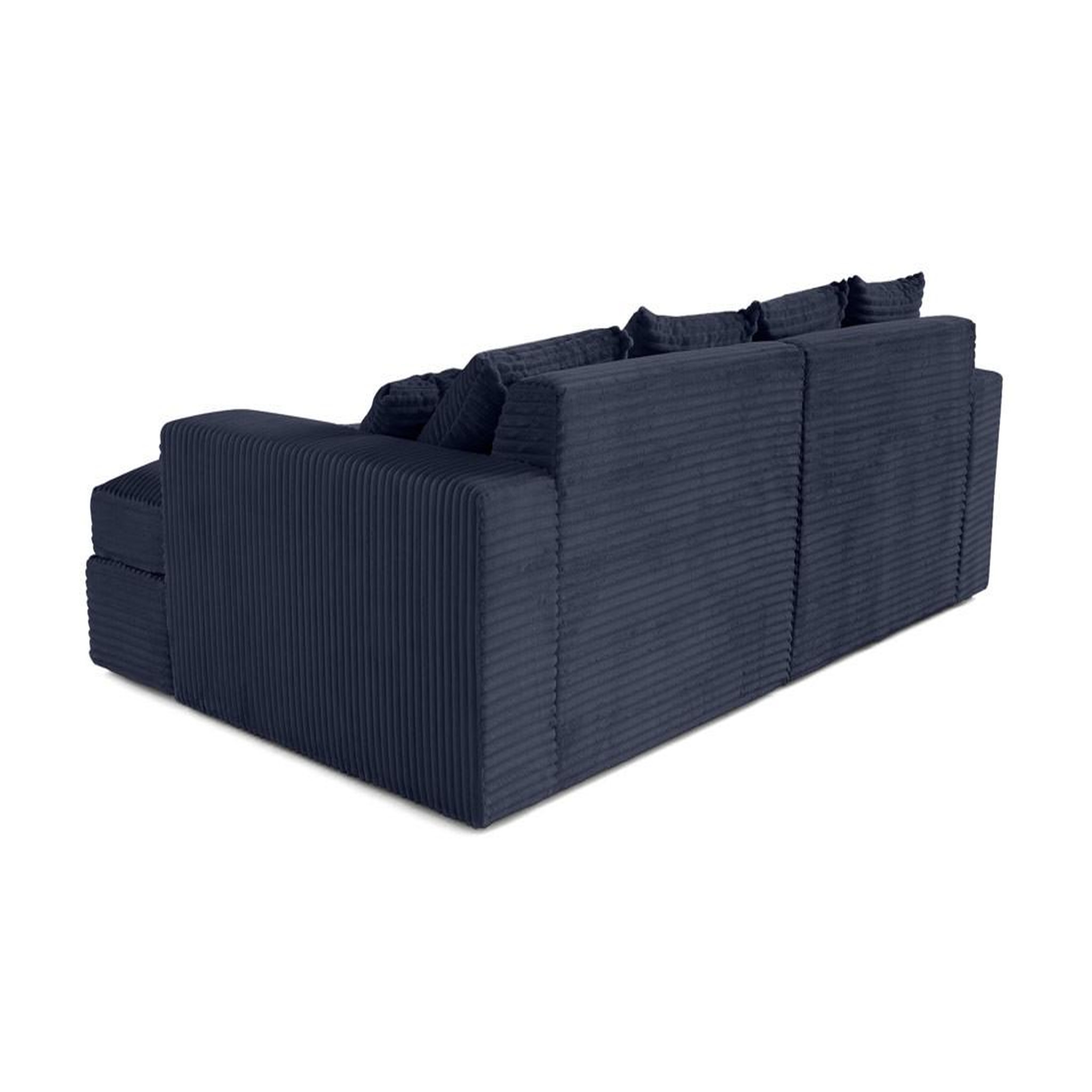 Voir la diapositive 6 : LISA DESIGN Collins - canapé droit 4 places avec double méridienne - assise profonde - velours côtelé grosses côtes