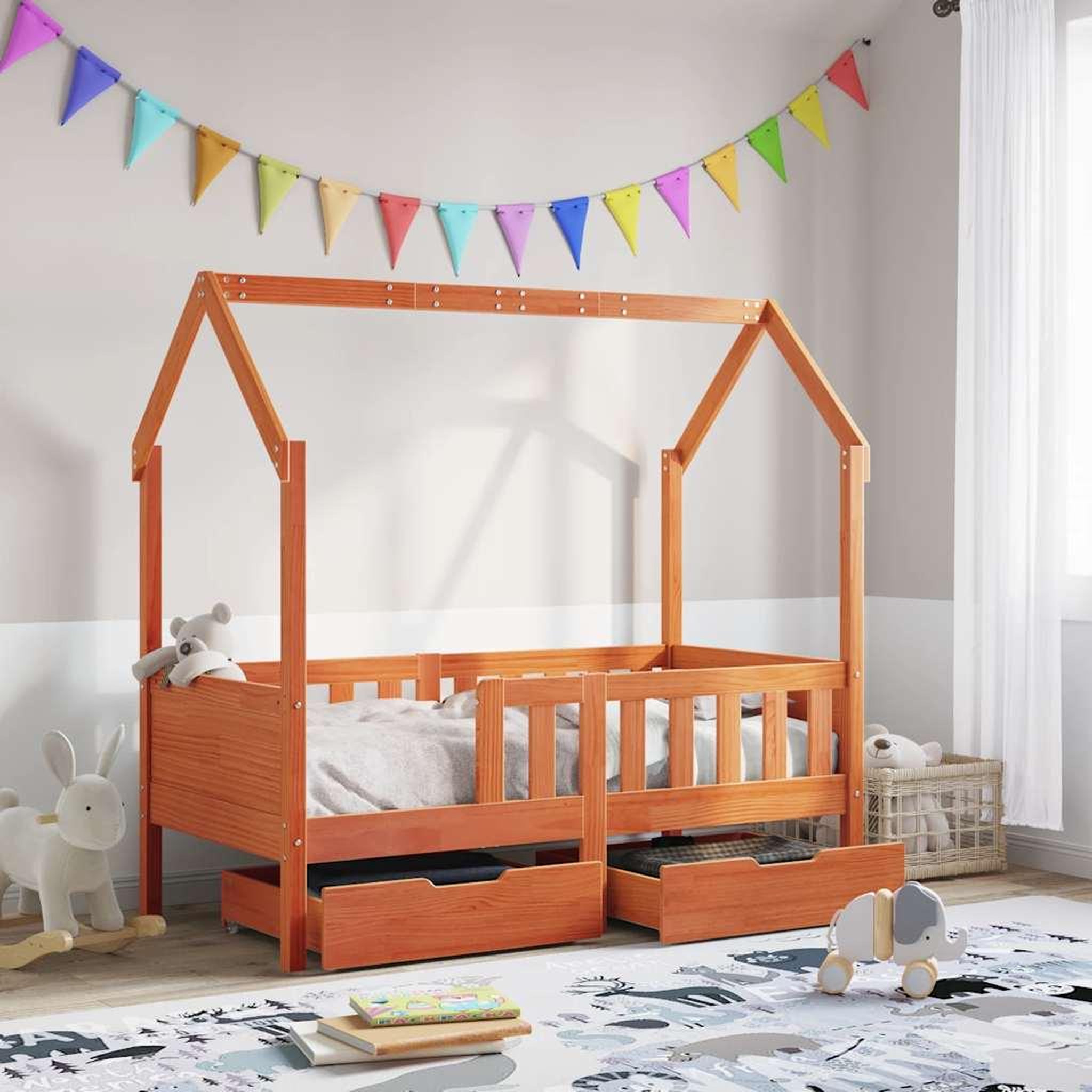 VIDAXL Cadre de lit enfant avec tiroirs sans matelas 80x160 cm bois