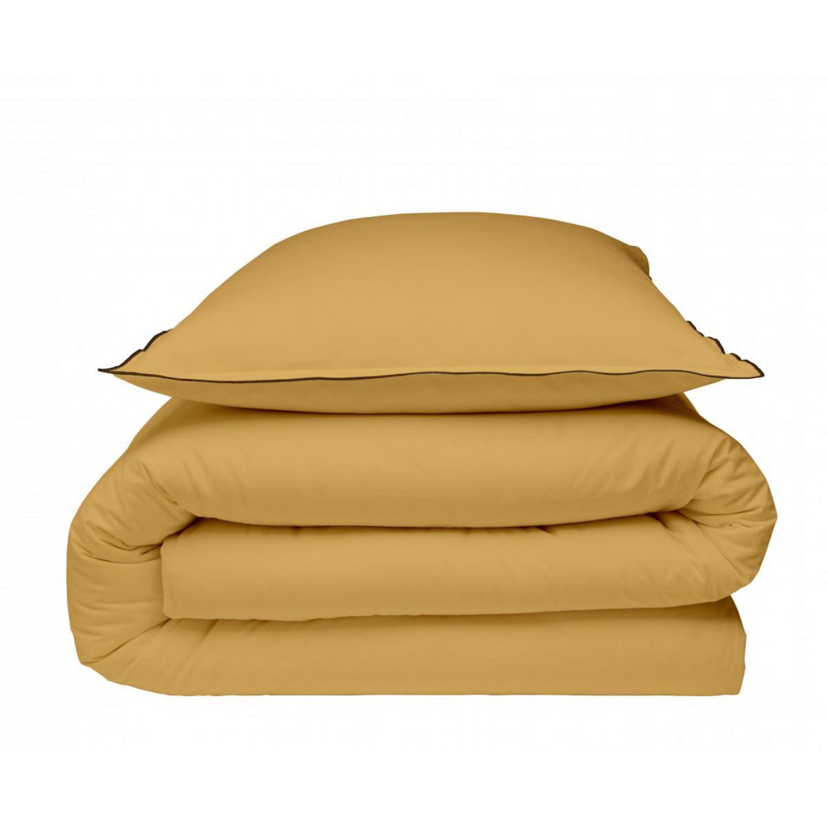 FUTURE HOME Parure de lit unie en coton finition bourdon