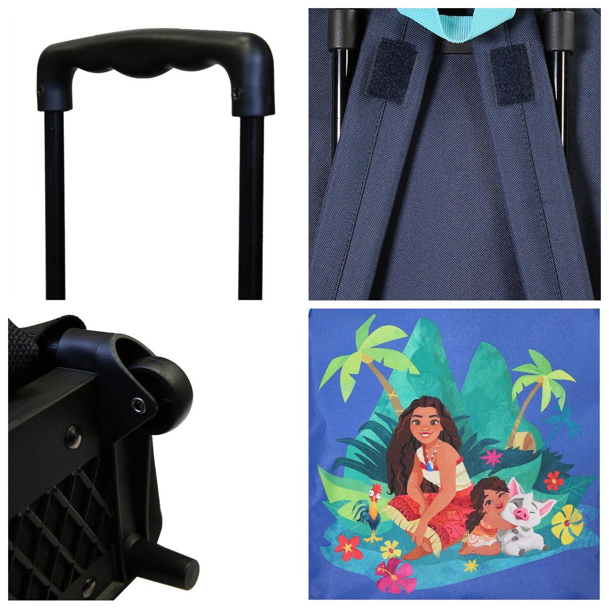 Bagtrotter Bagtrotter - Vaiana - Disney - Sac à Dos Scolaire à Roulettes  - Bleu Foncé - 1 Compartiment Zippé - Bretelles Matelassées - 25x12x32cm - Matière Polyester - Sac à Dos Scolaire Maternelle