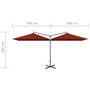 Voir la diapositive 6 : VIDAXL Parasol de jardin double et mat en acier terre cuite 600x300 cm