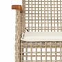 Voir la diapositive 4 : VIDAXL Ensemble a manger de jardin et coussins 3 pcs Beige poly rotin