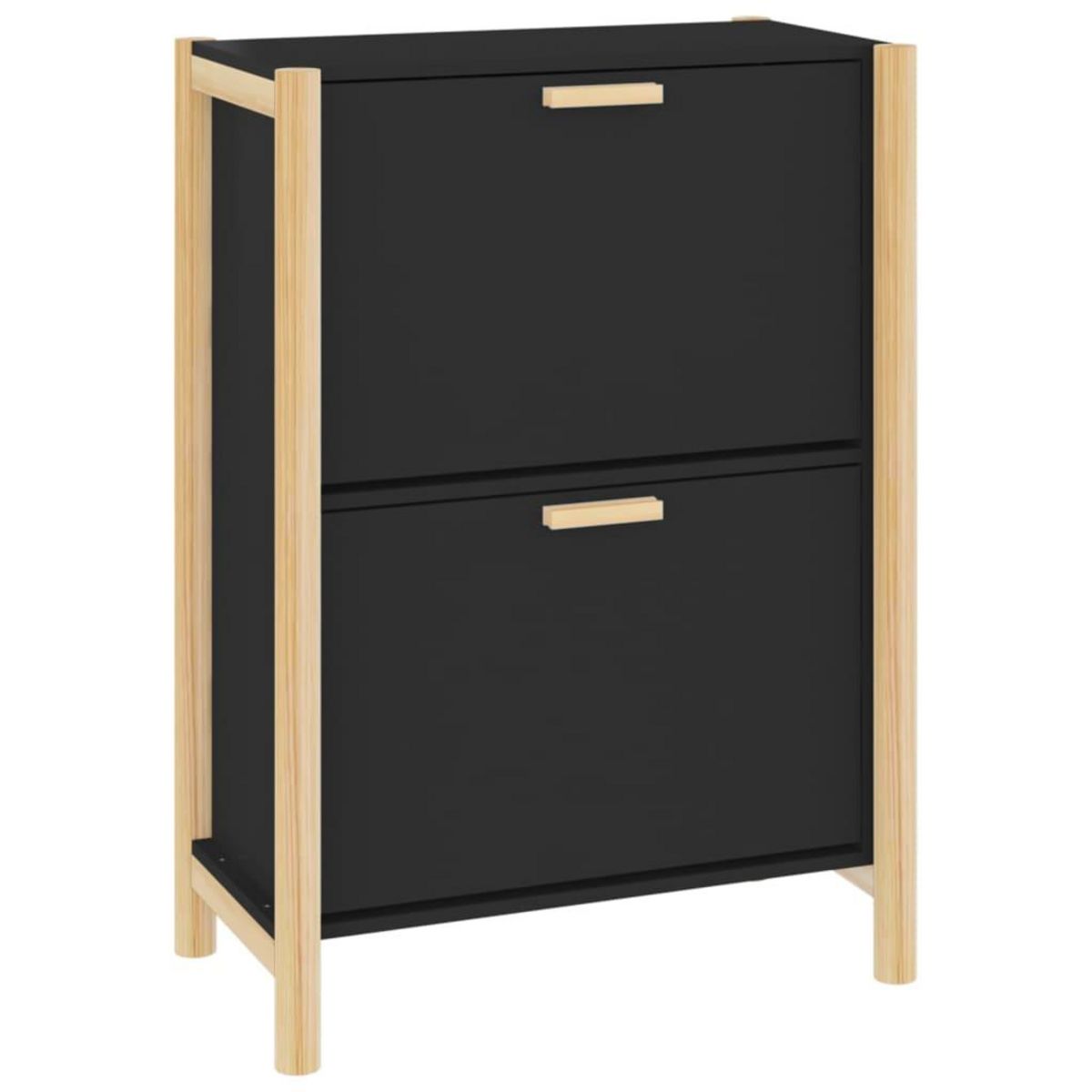 VIDAXL Armoire a chaussures Noir 57,5x33x80 cm Bois d'ingenierie