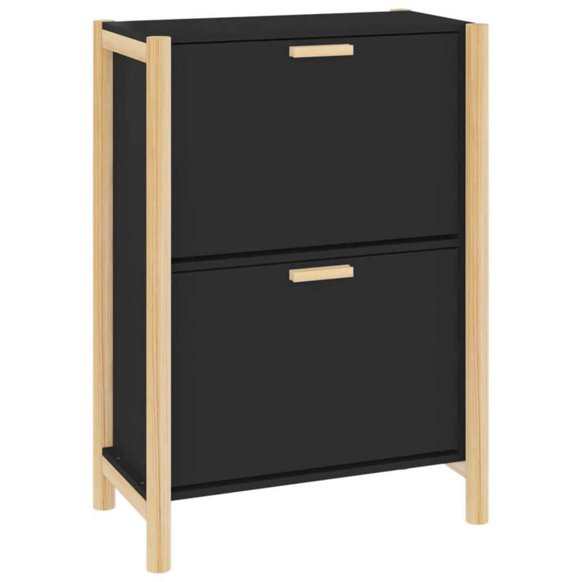 VIDAXL Armoire a chaussures Noir 57,5x33x80 cm Bois d'ingenierie