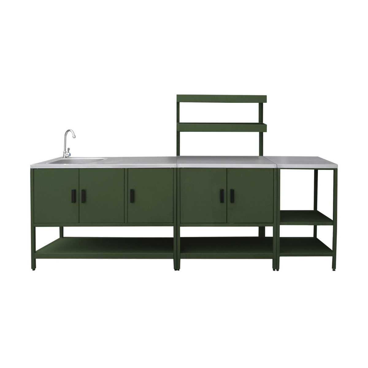 SWEEEK Cuisine extérieure 3 modules en acier inoxydable