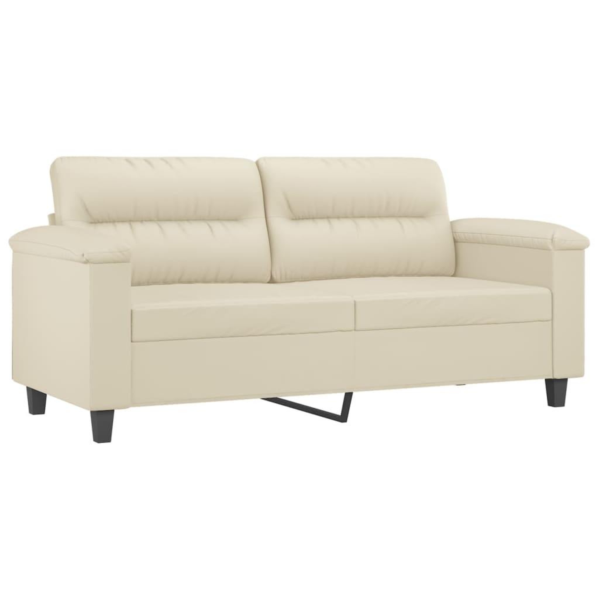 Voir la diapositive 4 : VIDAXL Ensemble de canapes 2 pcs avec coussins Creme Similicuir