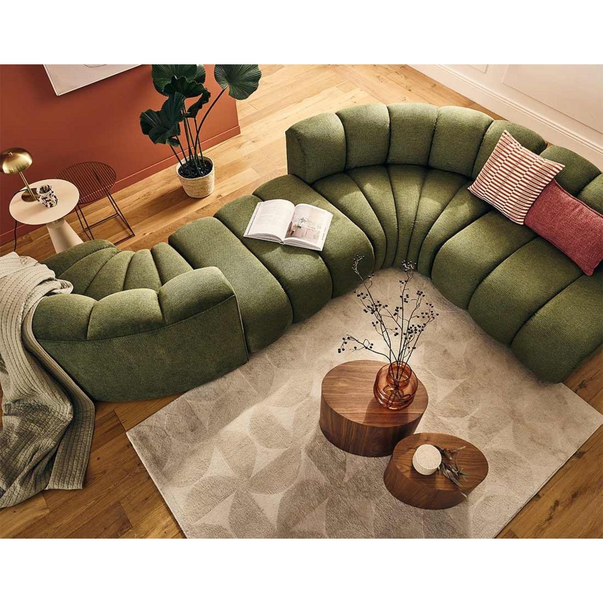 LISA DESIGN Debbie - module d'angle réversible en tissu texturé