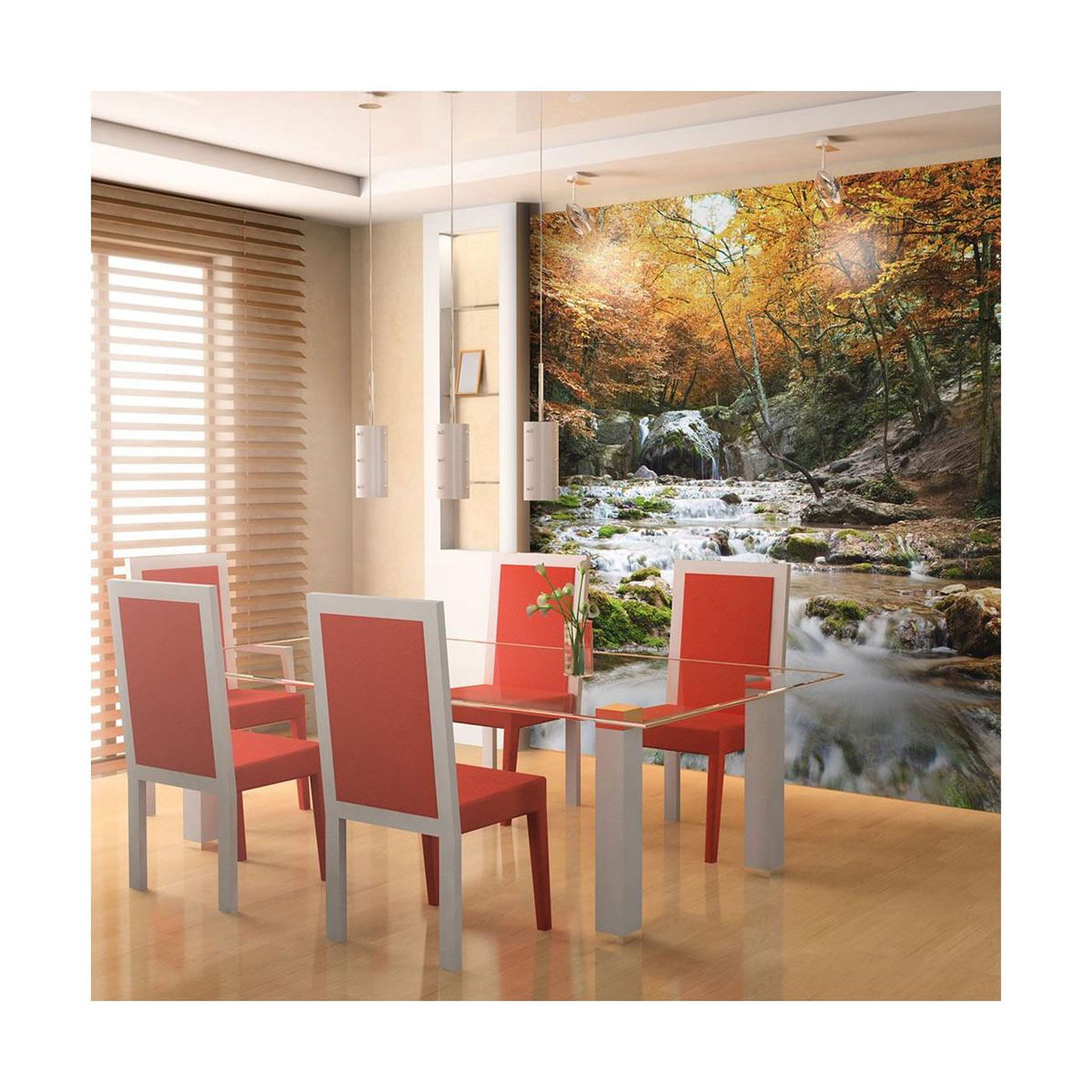 Paris Prix Papier peint  automne chute d'eau. Coloris disponibles : Multicolore