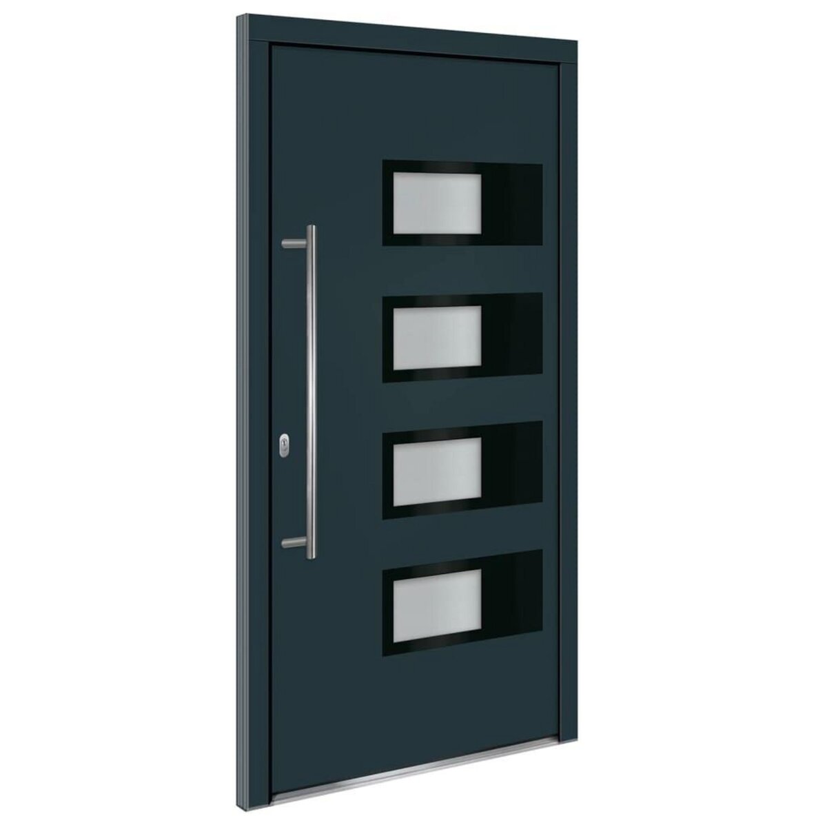 VIDAXL Porte d'entree Anthracite 100x200 cm Aluminium et PVC
