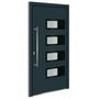 Voir la diapositive 2 : VIDAXL Porte d'entree Anthracite 100x200 cm Aluminium et PVC