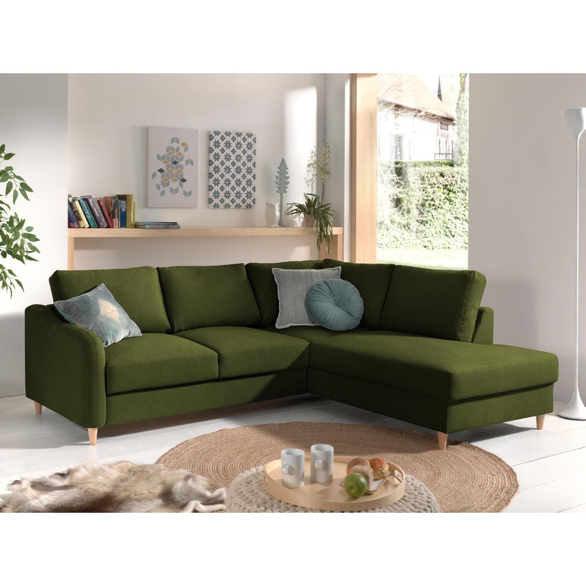 LISA DESIGN Will - canapé d'angle droit - convertible - 5 places - en tissu