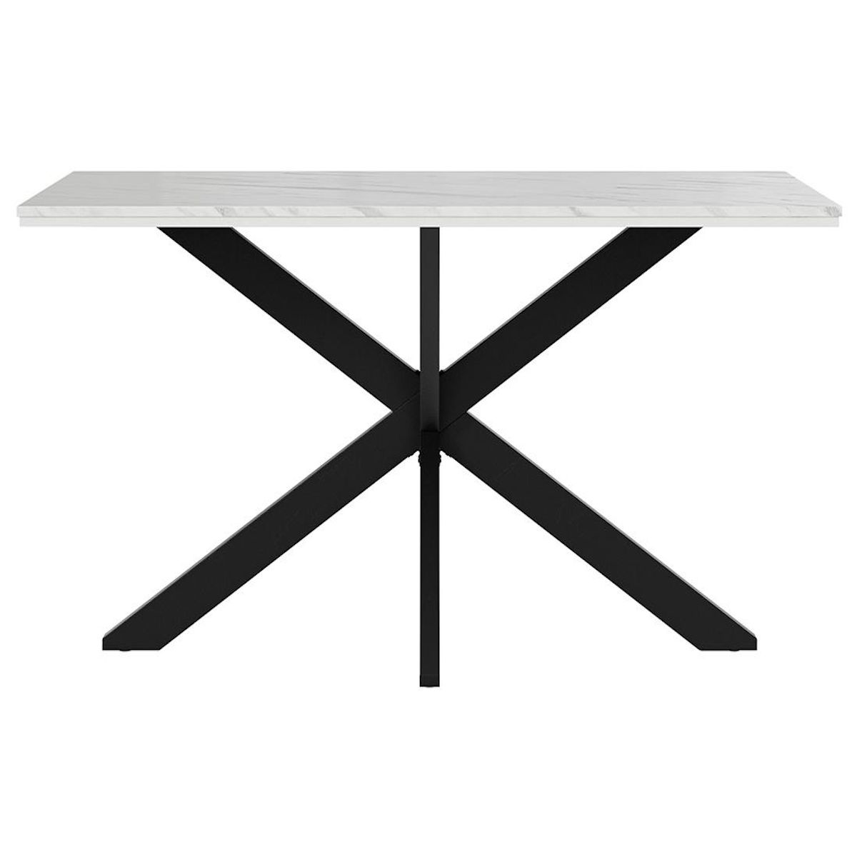 BEST MOBILIER Tom - table à manger - plateau effet marbre - pieds en métal - 4 à 6 personnes