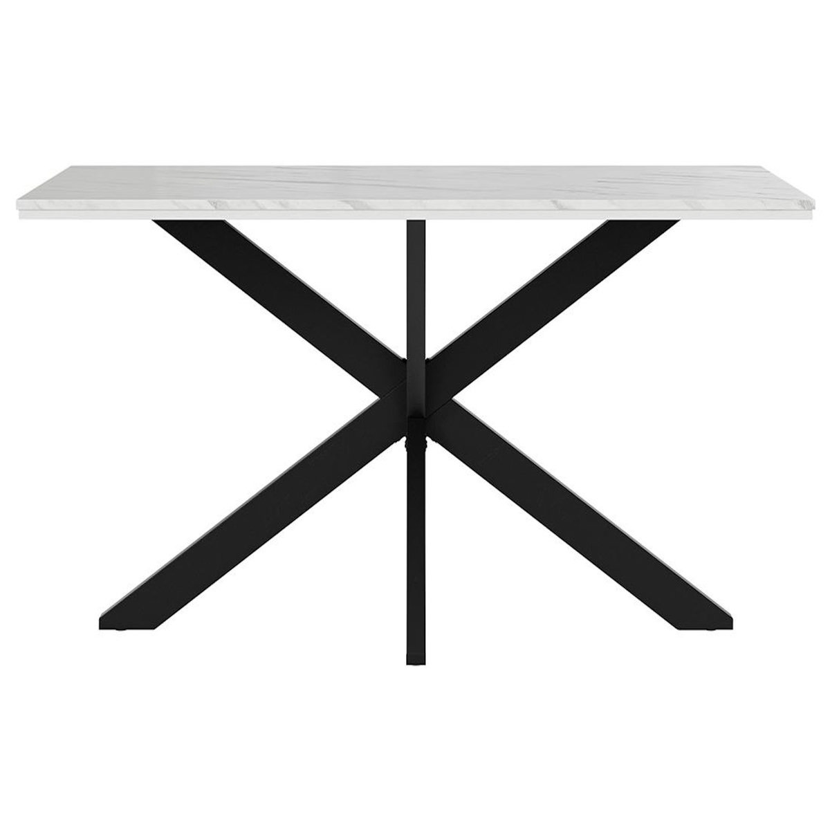 BEST MOBILIER Tom - table à manger - plateau effet marbre - pieds en métal - 4 à 6 personnes