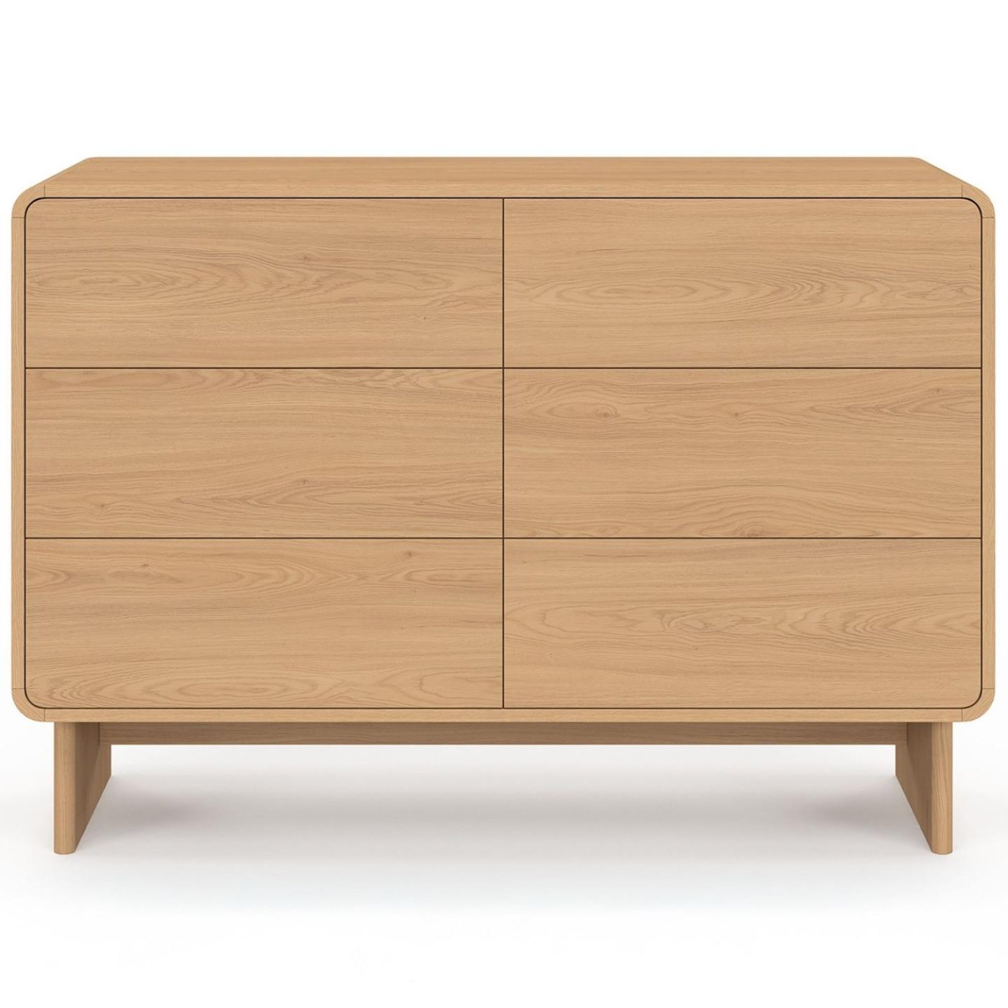 Voir la diapositive 3 : ID MARKET Commode 6 tiroirs capucine 115 cm façon hêtre design arrondi