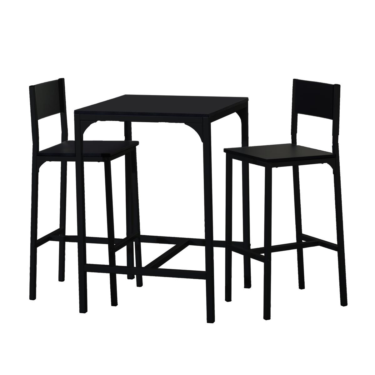 Set 1 table carrée + 2 chaises hautes L60 x P 60 x H87 cm BOOM