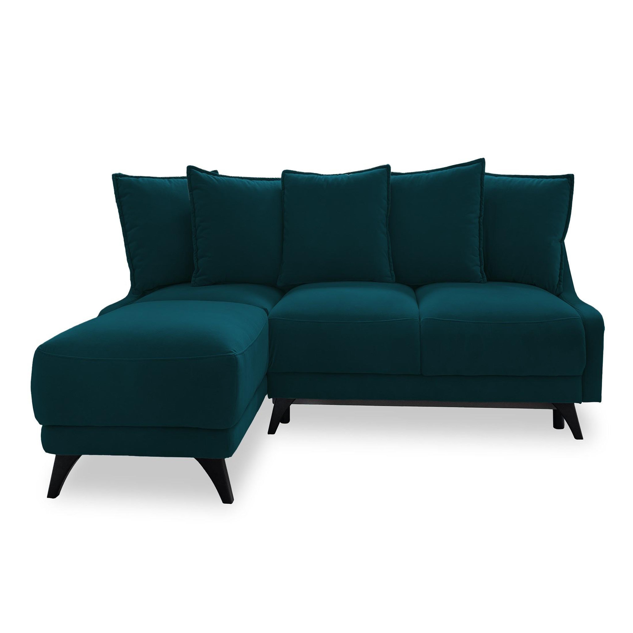 Voir la diapositive 6 : BEST MOBILIER Royal - canapé d'angle gauche - 4 places - convertible avec coffre - en velours