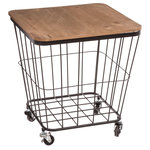 ATMOSPHERA Table coffre industriel Jordi - 39 x H. 43 cm - Marron