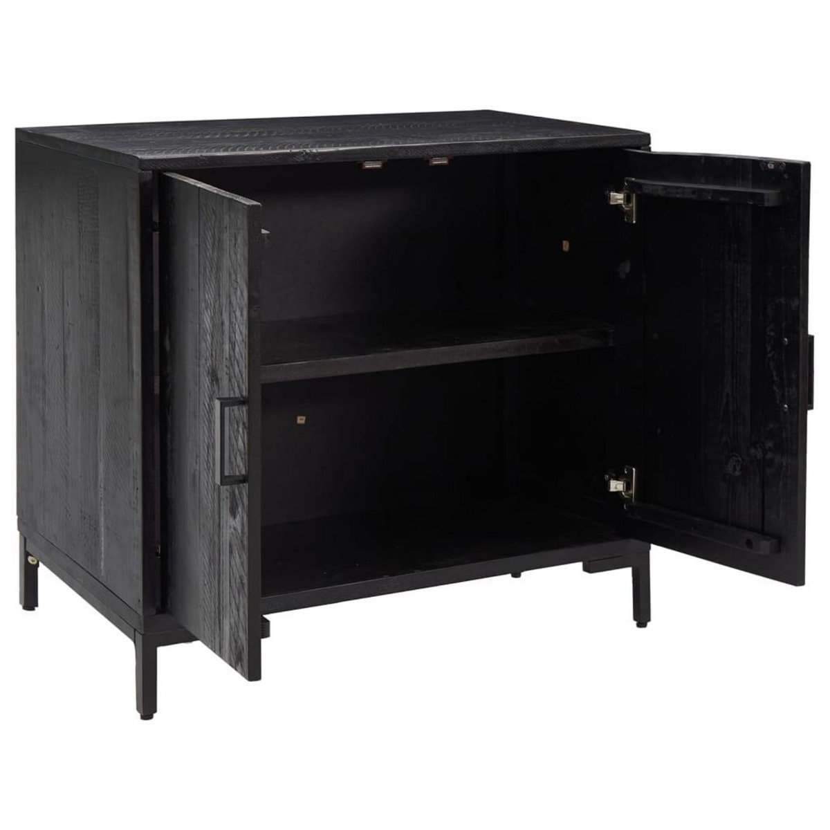 VIDAXL Buffet Noir 75x35x70 cm Bois de pin massif