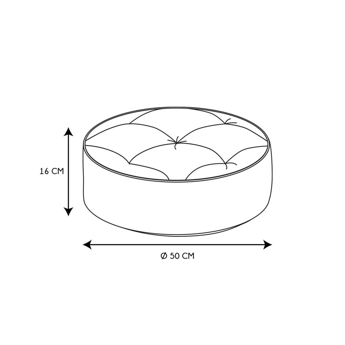 TOILINUX Pouf rond patchwork - Beige et Gris