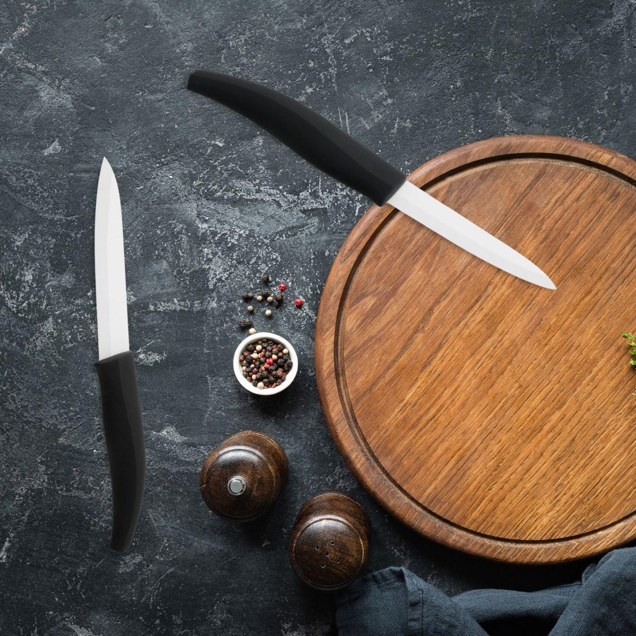 Voir la diapositive 2 : NIROSTA Set de 2 couteaux de cuisine lame en céramique 18 et 24 cm nirosta