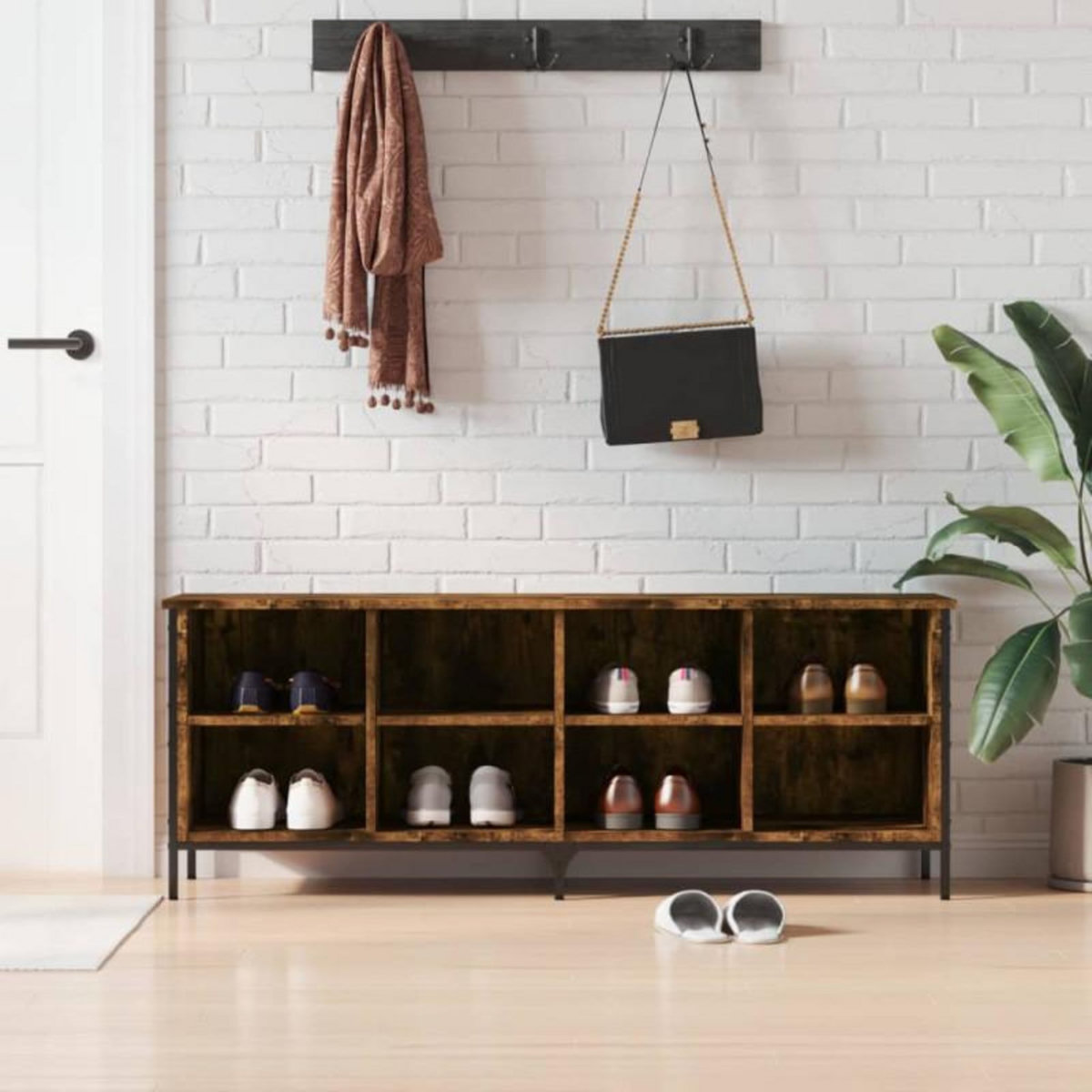 VIDAXL Armoire à chaussures chêne fumé 131x35x50 cm bois d ingénierie