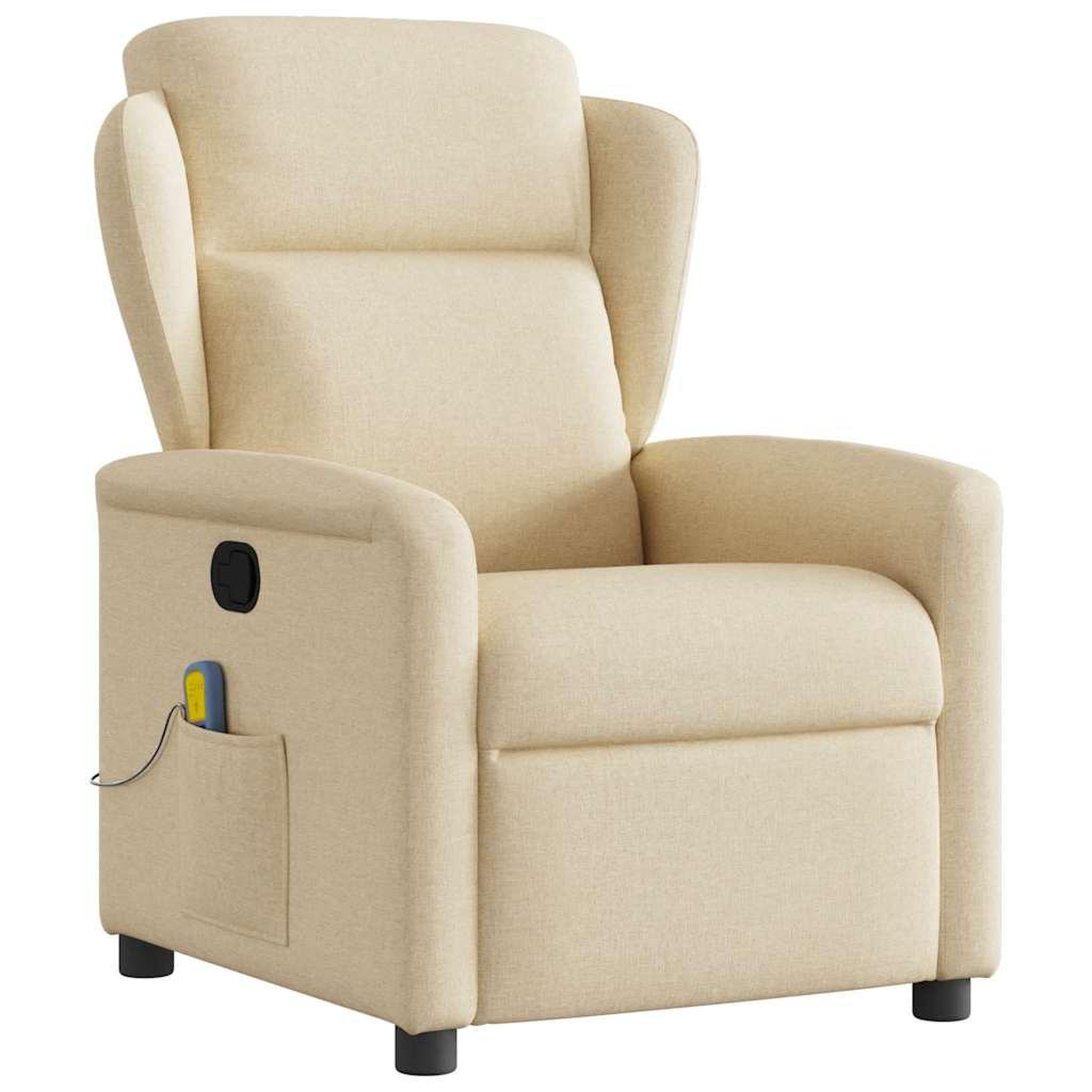 Voir la diapositive 1 : VIDAXL Fauteuil de massage inclinable Creme Tissu