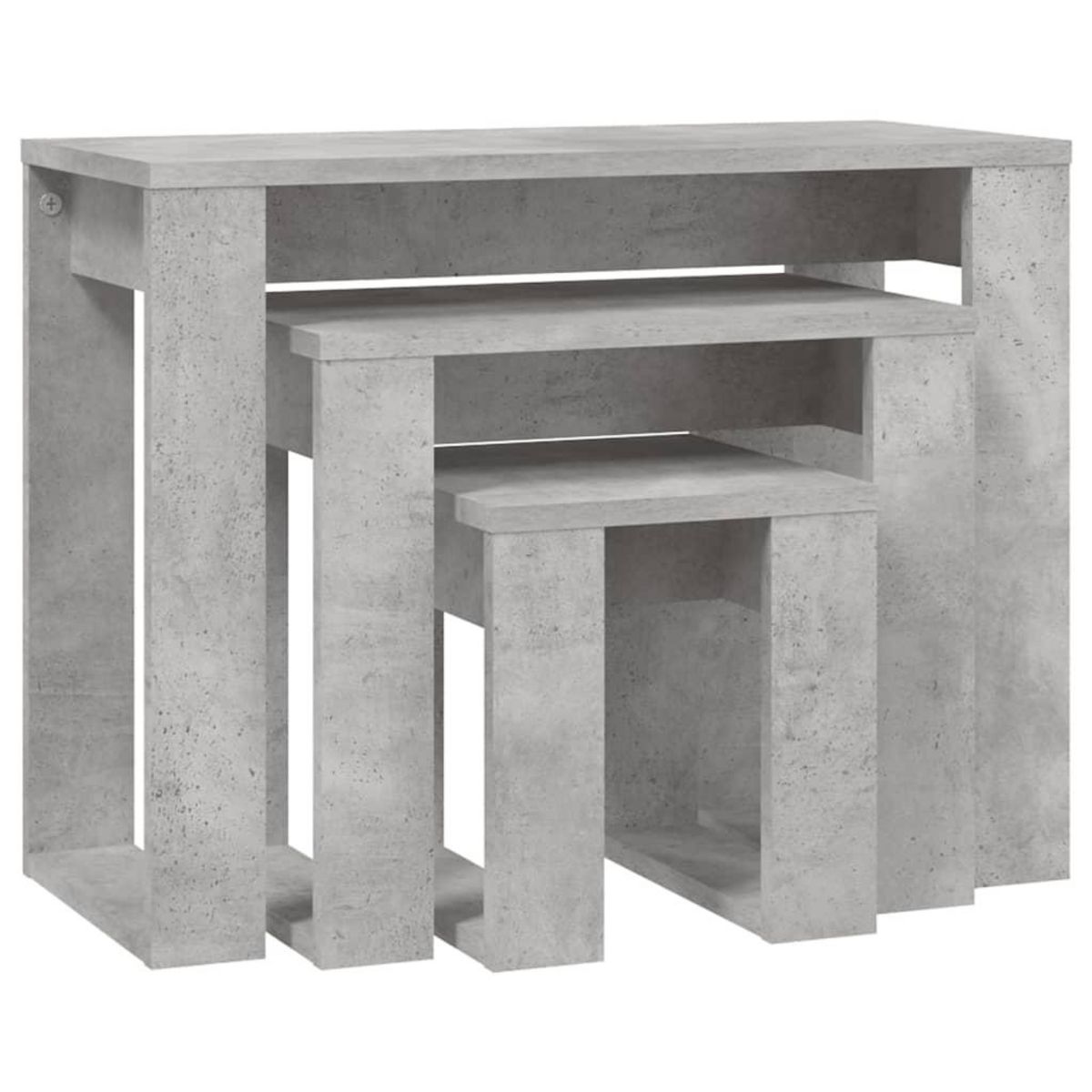 VIDAXL Tables gigognes 3 pcs Gris beton Bois d'ingenierie