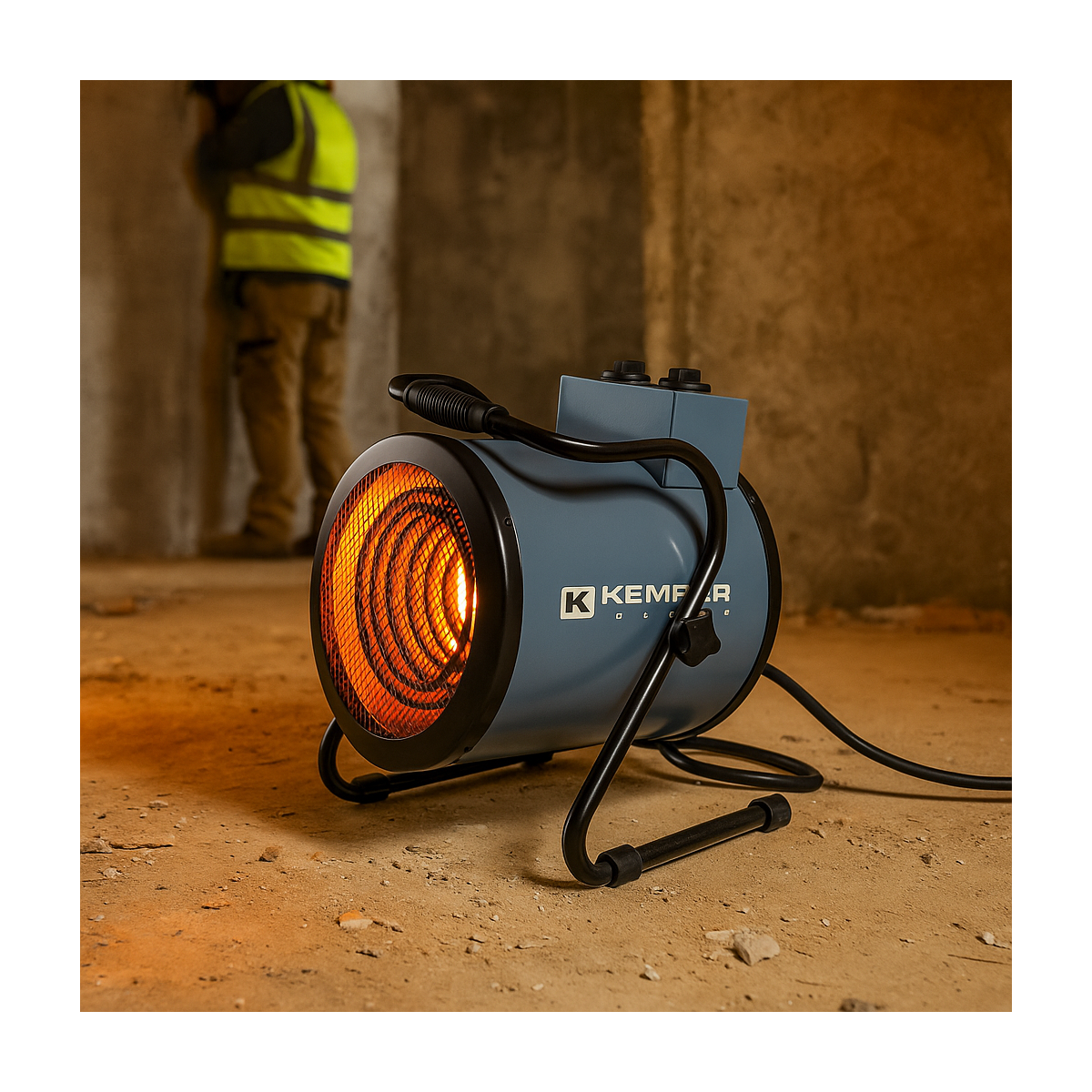 Kemper Générateur Air Chaud Electrique Portable 3000W - Chauffage Soufflant Chantier Ventilation Thermostat Atelier Garage Kemper