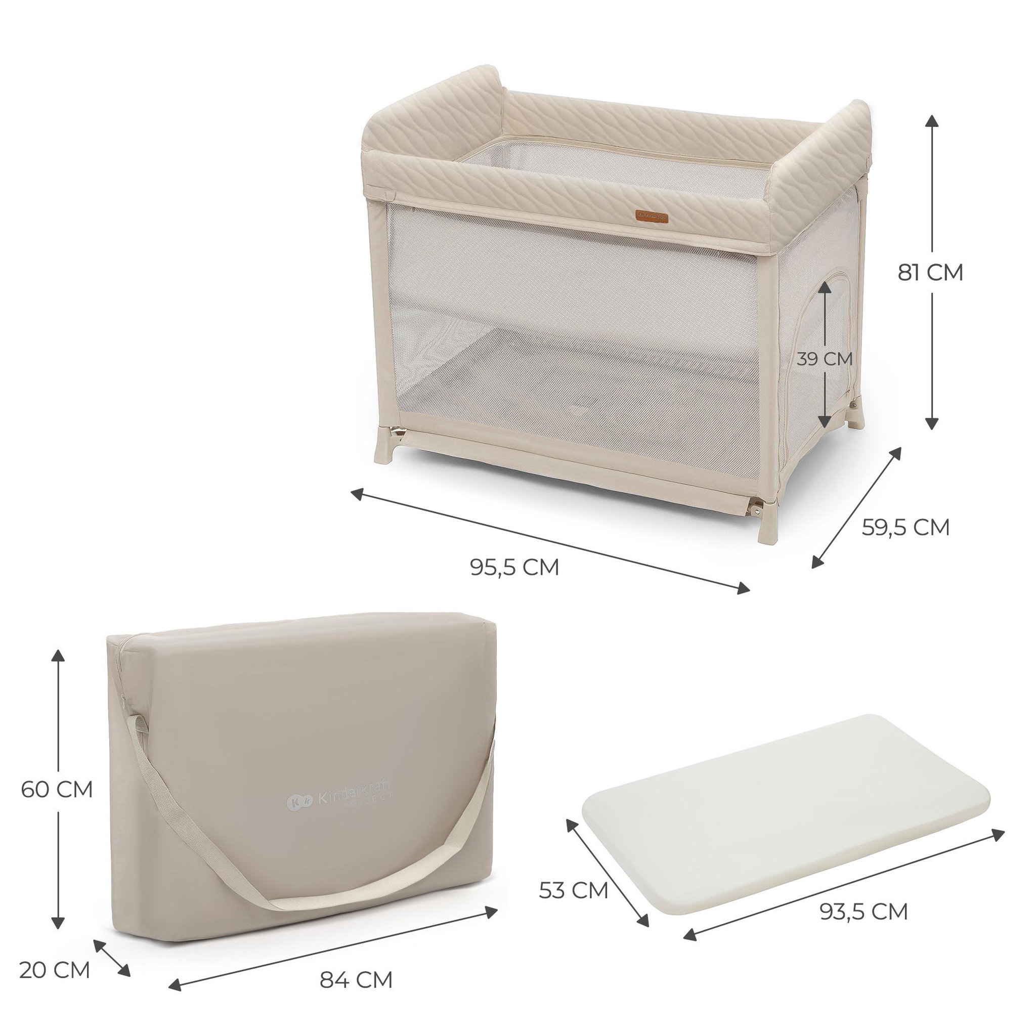 Voir la diapositive 6 : KINDERKRAFT Lit parapluie pliable à deux niveaux
