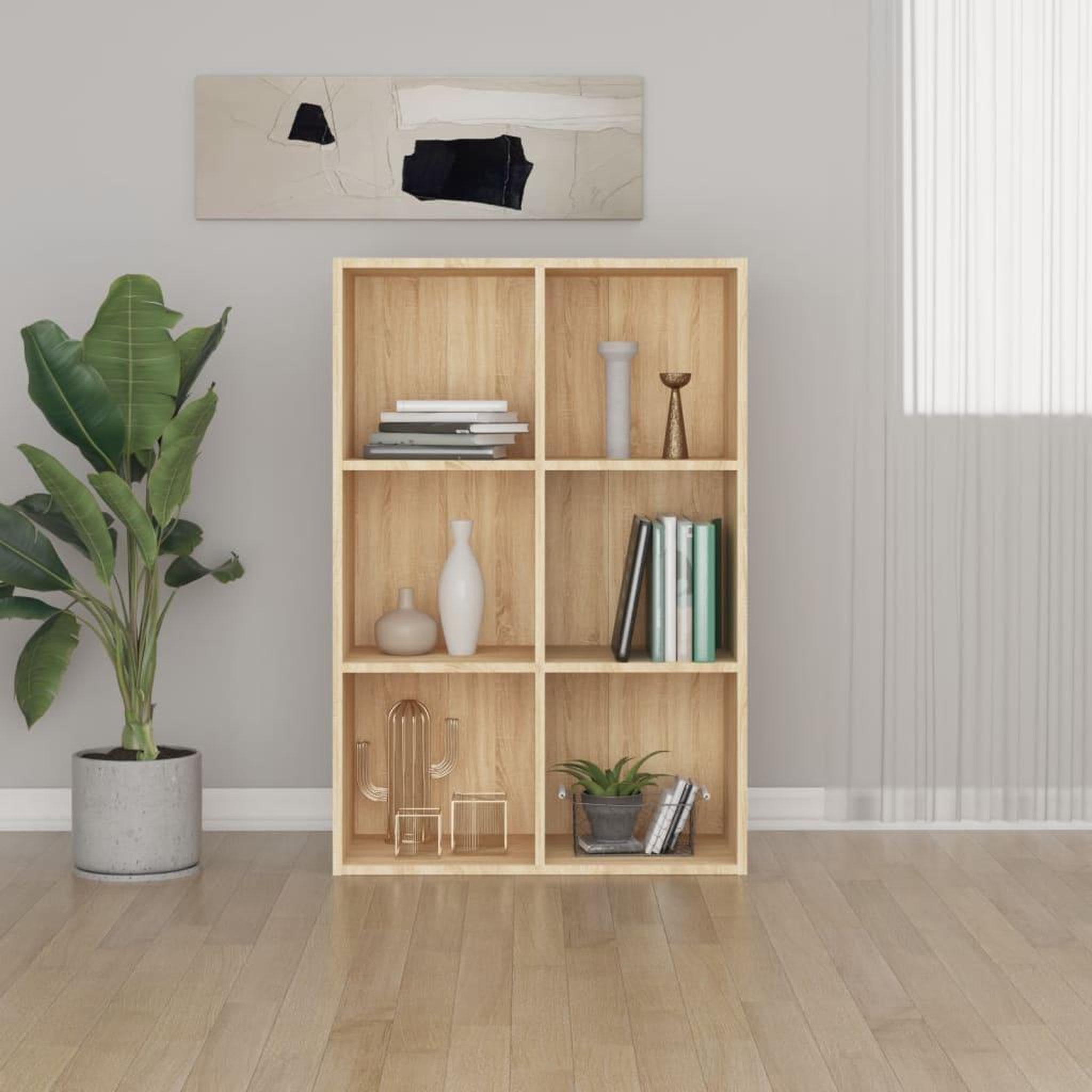 Voir la diapositive 1 : VIDAXL Bibliotheque/Buffet chene sonoma 66x30x98 cm bois d'ingenierie