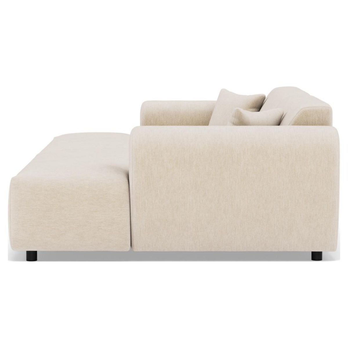 LISA DESIGN Aumance - canapé droit 4 places avec double méridienne assise profonde en velours texturé