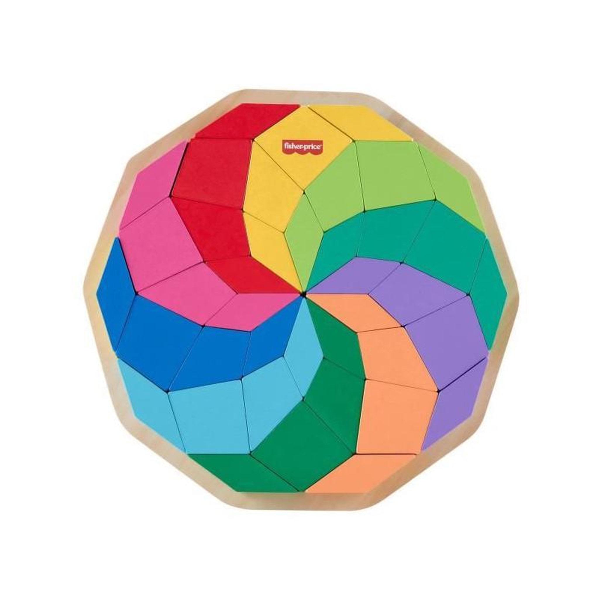 Voir la diapositive 5 : FISHER PRICE Puzzle 40 pièces Mandala bois motif géométrique – Puzzle enfant éducatif – Fisher-Price – HXT94