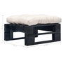 Voir la diapositive 3 : VIDAXL Repose-pied palette de jardin et coussin sable Bois noir