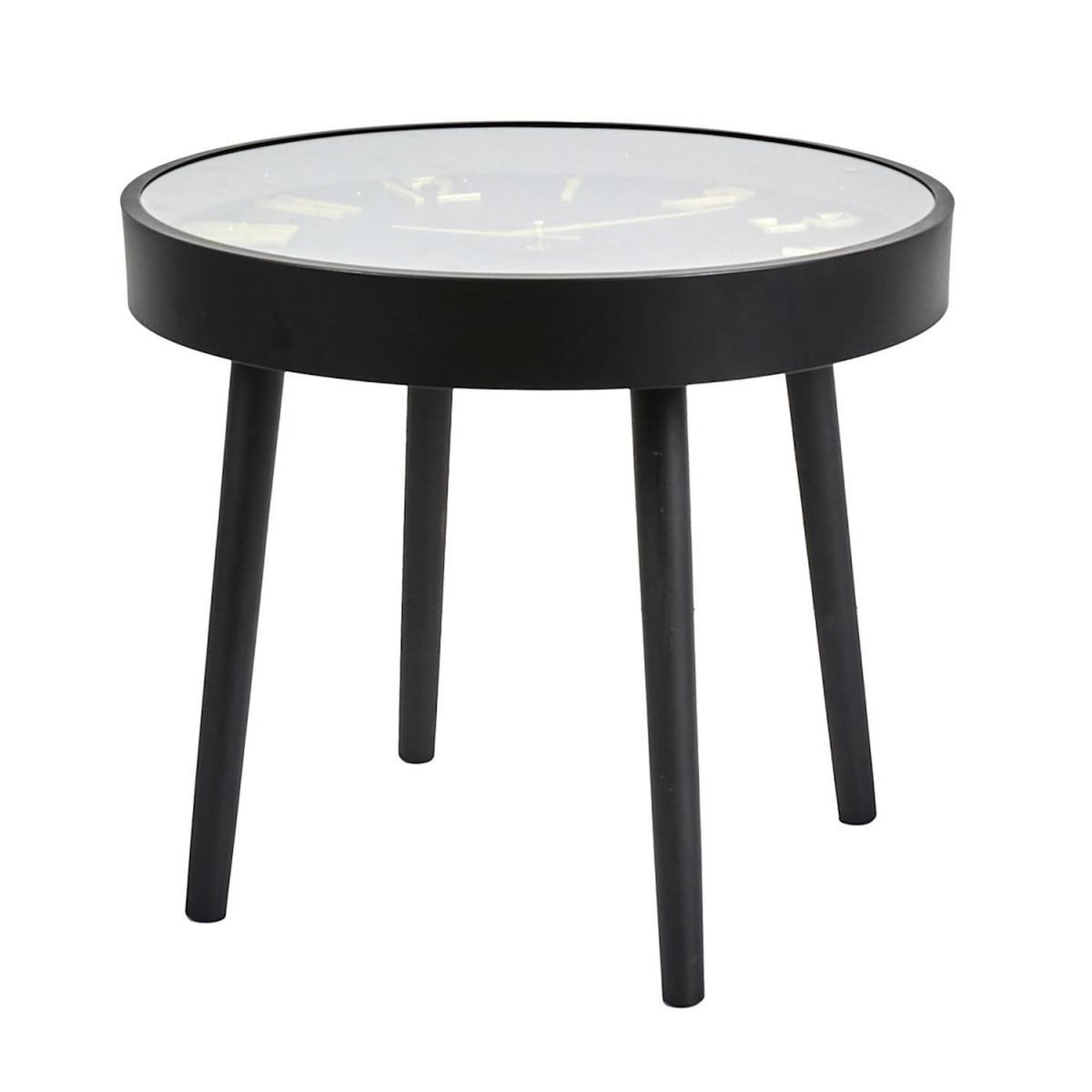 Paris Prix Table d'Appoint Horloge  Lounge  50cm Noir