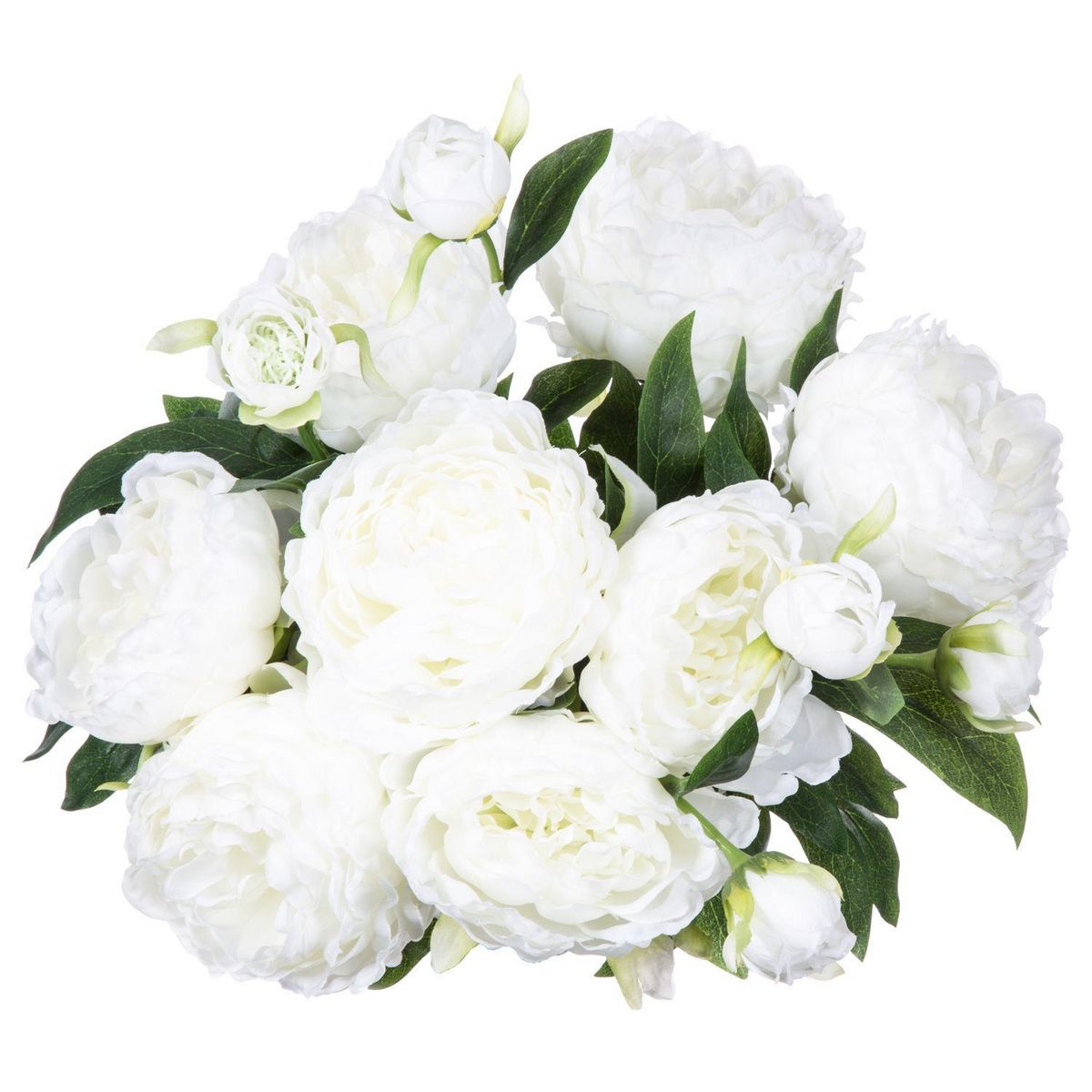 ATMOSPHERA Bouquet artificiel de 13 Pivoines - H. 50 cm - Blanc