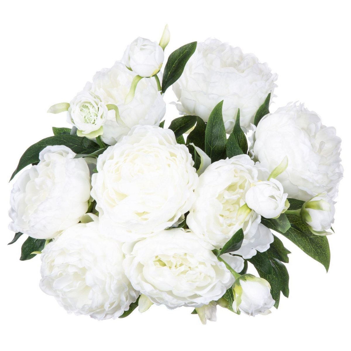 ATMOSPHERA Bouquet artificiel de 13 Pivoines - H. 50 cm - Blanc
