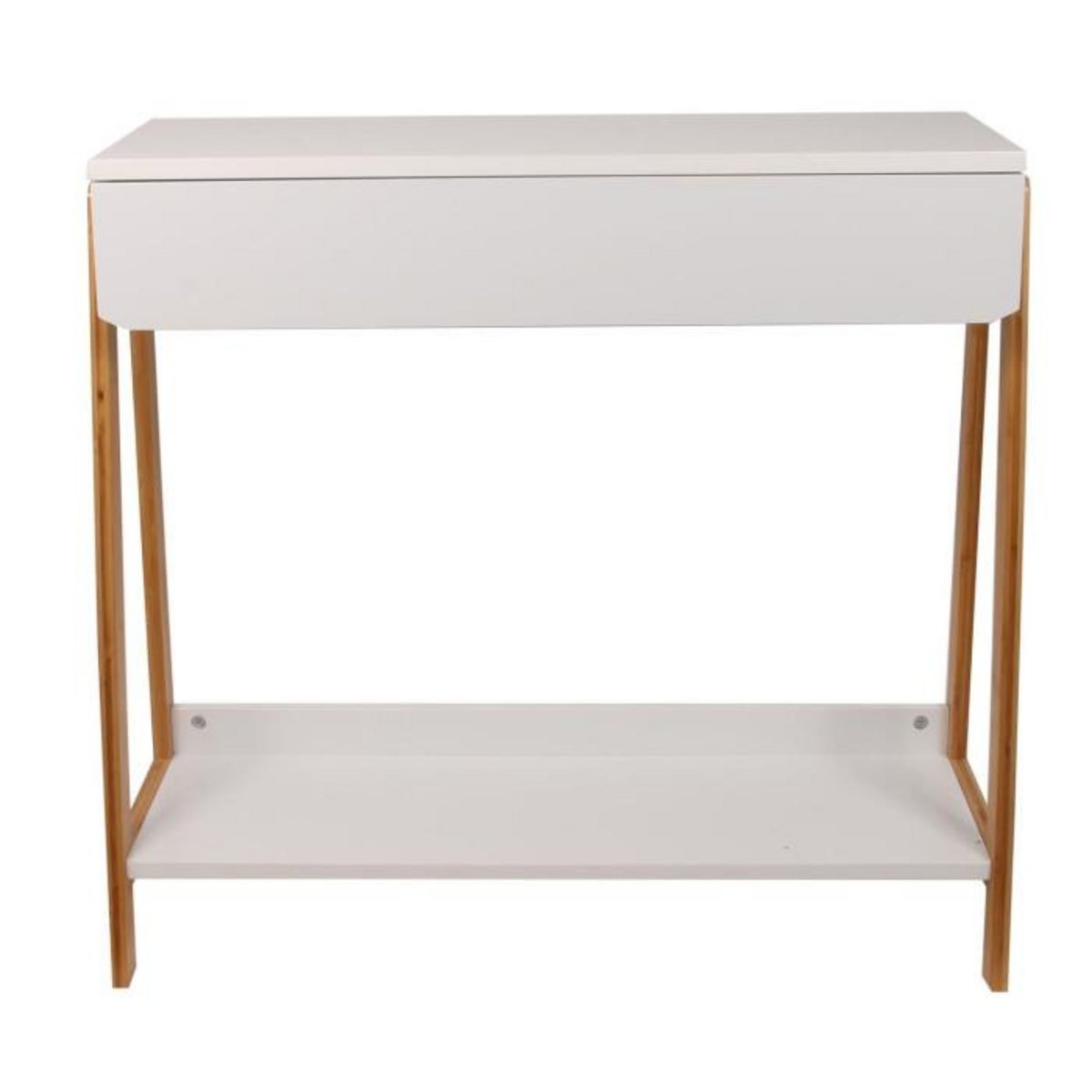 Paris Prix Console 1 Tiroir  Malaga  83cm Blanc & Naturel