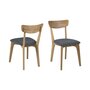 HELLIN Chaises moderne en bois et tissus (lot de 2) - PAIXA